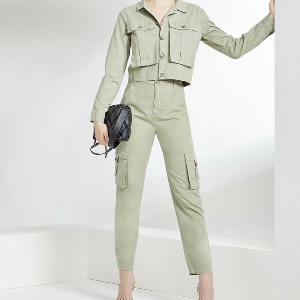 Green pants.